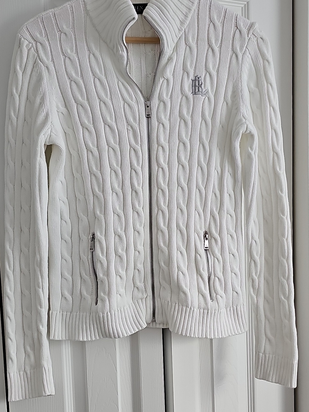 Lauren Ralph Lauren White Cable Knit Sweater (M)